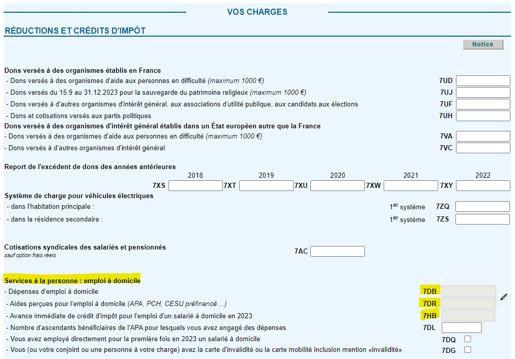 Déclaration impôts SAP
